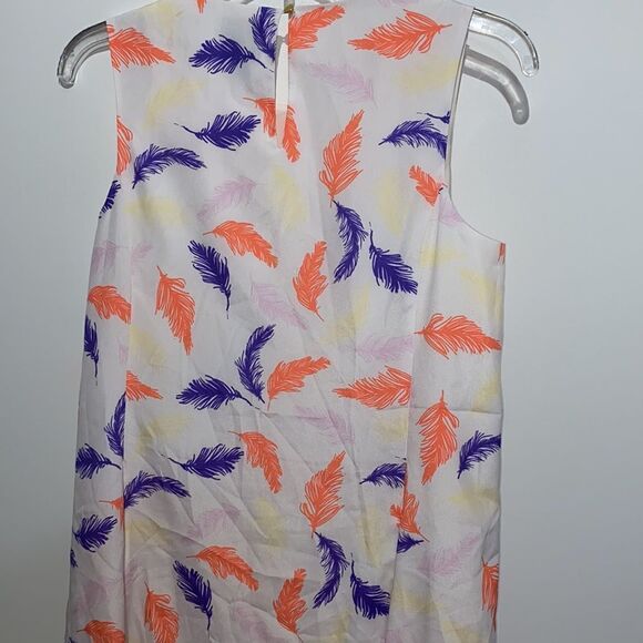 CeCe Women's Multicolor Feather Print Sleeveless Midi Dress Size 4/Small - Picture 6 of 9